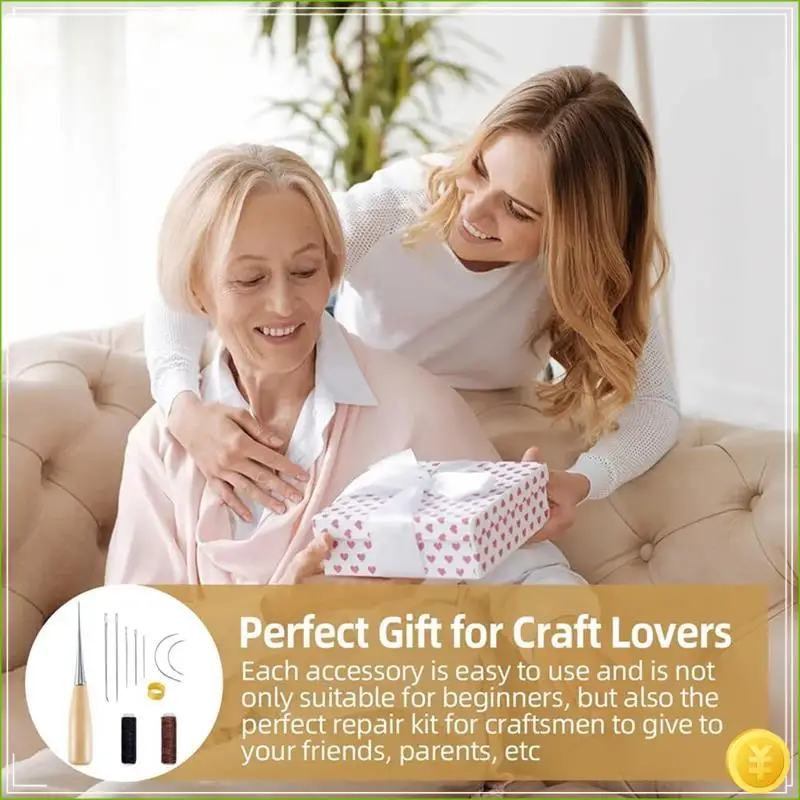 

Набор инструментов для шитья кожи, 11 шт., набор для шитья кожи для рукоделия, ремесла, холст, кожаный ремонт