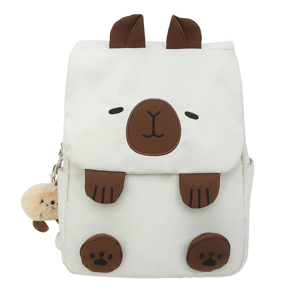 

Women Kawaii Bookbag Adjustable Straps Capybara School Bag with Zipper Closure Travel Bag Gifts for Capybara Lovers