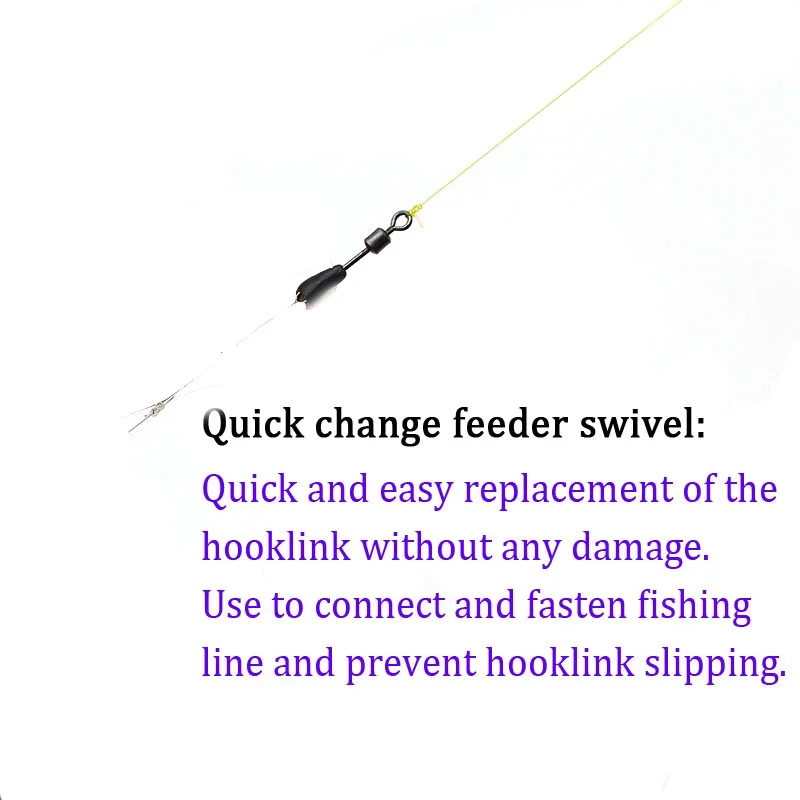 20pcs Fishing Tackle Connector Feeder Fishing Accessories Swivel Snaps For Carp Carp Fishing Quick Change Feeder Swivels Method