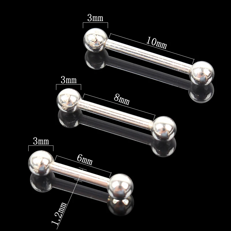 925 sterling silver body jewelry barbell pure S925 16G nipple ring tongue ring eyebrow nail tongue body piercing ONE PIECE