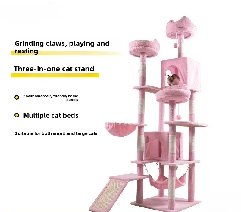 

Multi Level Cat Tree with Scratching Posts and Cozy Condo for Large Cats