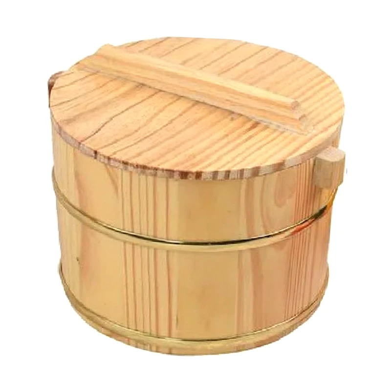 

Wooden Barrels With Lid Rice Bowl Beer Bar Photography Props Insulated Stainless Steel Rice Bucket Insulated Tableware