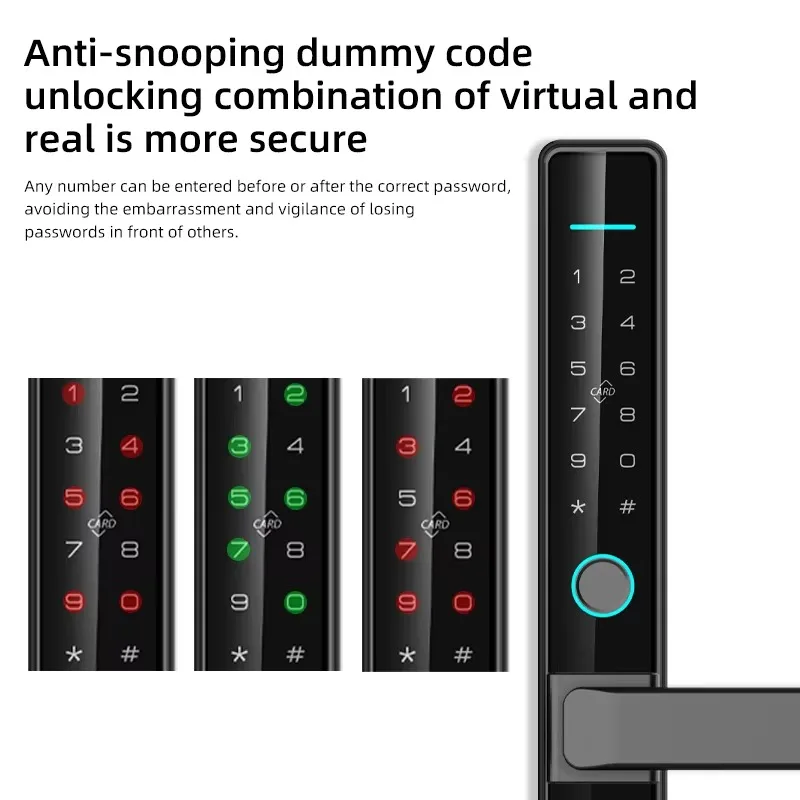Smart Door Locks Double Sided Fingerprint Recognition IP65 Waterproof with TUYA App Remote Control Peephole Fingerprint Code Car