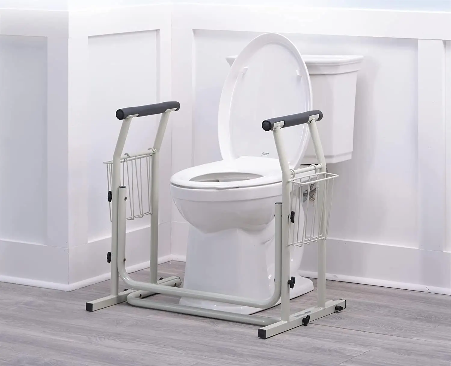 قضبان أمان المرحاض - أذرع تواليت لكبار السن والمعاقين، مناسبة لمعظم المرحاض، حتى 350 رطل، ارتفاع وعرض قابل للتعديل #5