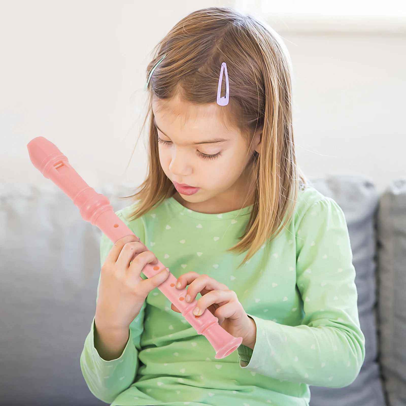 1 Satz 8-Loch-Klarinetten-Sopran-Recorder, rosa, glatte Oberfläche, runde Kanten, kein Grat für Kinder, Musikflöte, Kinderflöte, 8-Loch-Klarinette