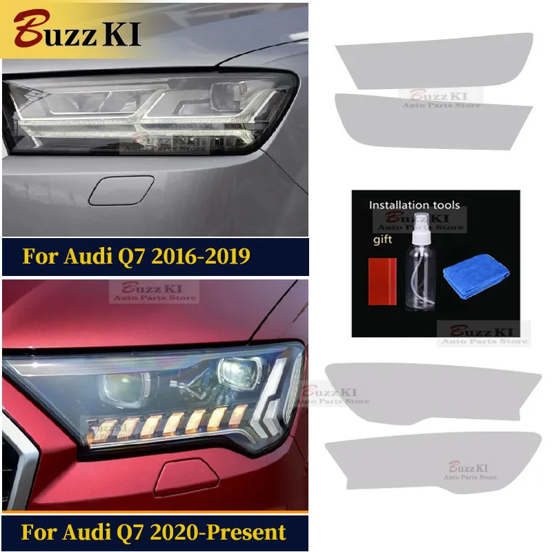 

Для Audi Q7 4M 2016 2017 2018 2019 2020 предварительно вырезанные автомобильные фары черная защитная пленка прозрачная наклейка из ТПУ аксессуары