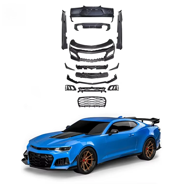 

Автозапчасти, автомобильный бампер с решеткой, передняя губа, задний диффузор, комплект ZL1 в стиле Chevrolet Camaro