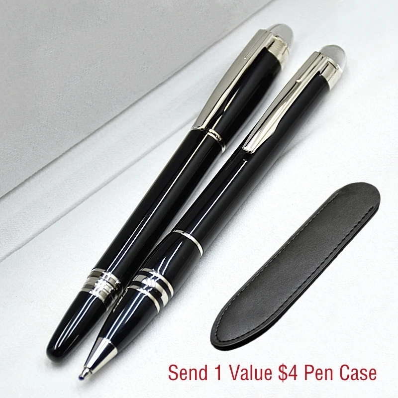 Hot Sale - Luxury MB Star-Walk Black & Blue Rollerball Pen Ballpoint Pen Office School Writing Fountain Pens With Serial Number