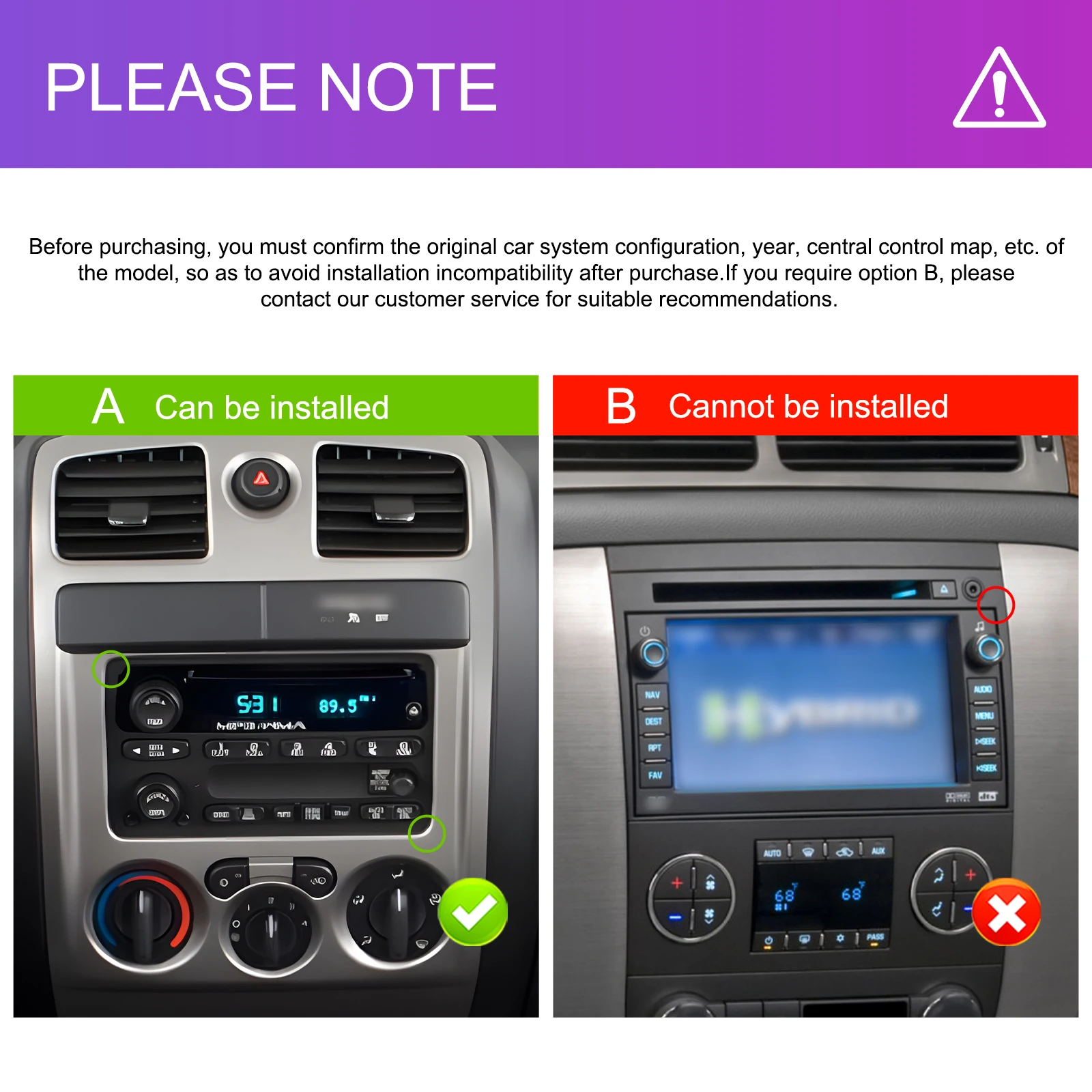 Podofo 7inch Car Stereo Radio For Chevrolet GMC Hummer Savanna 2003-2006 Carplay Android auto Navigation Bluetooth WIFI Player