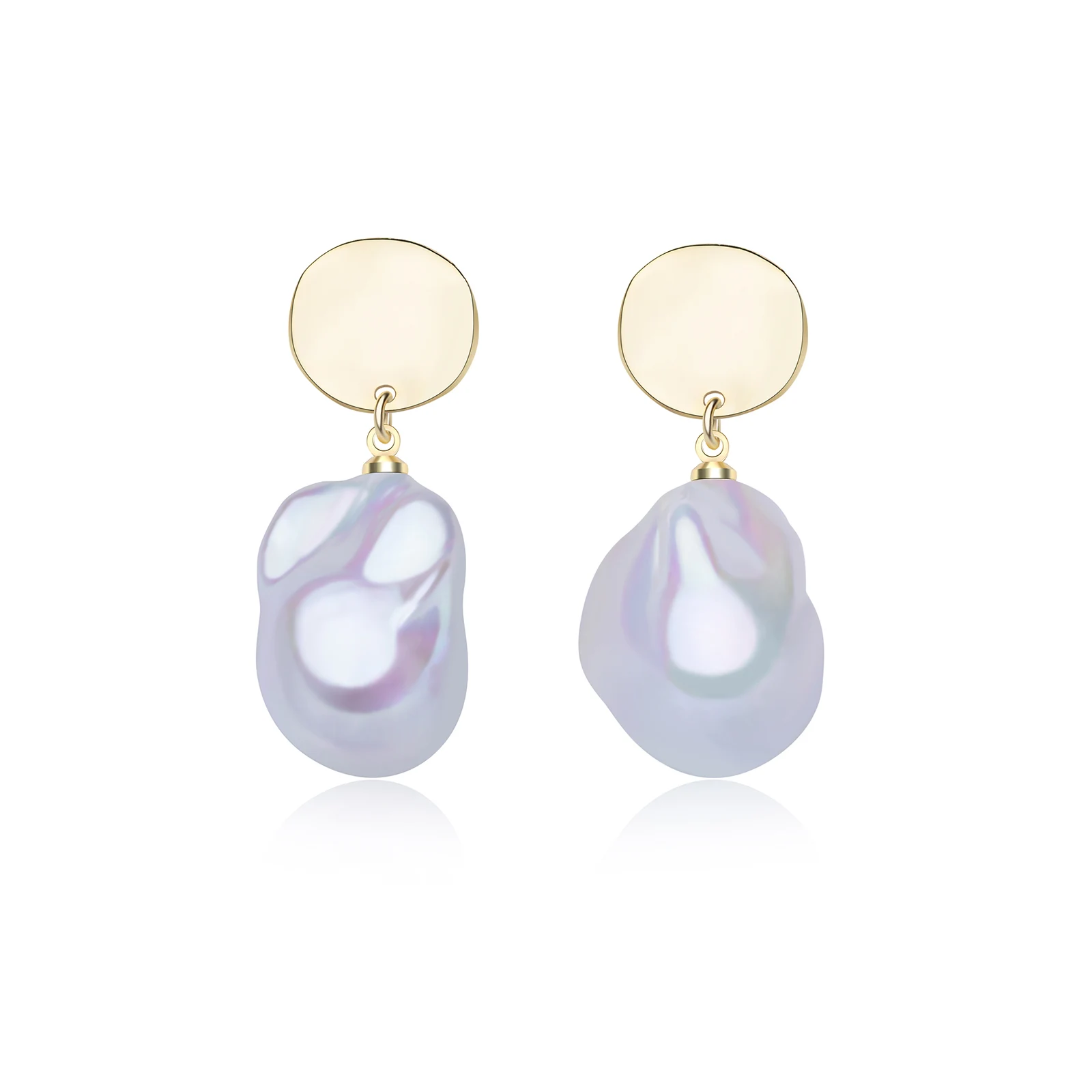 

High Quality Baroque Pearl Dangle Earrings Freshwater Cultured Pearl Golden Earrings For Women Birthday Gift