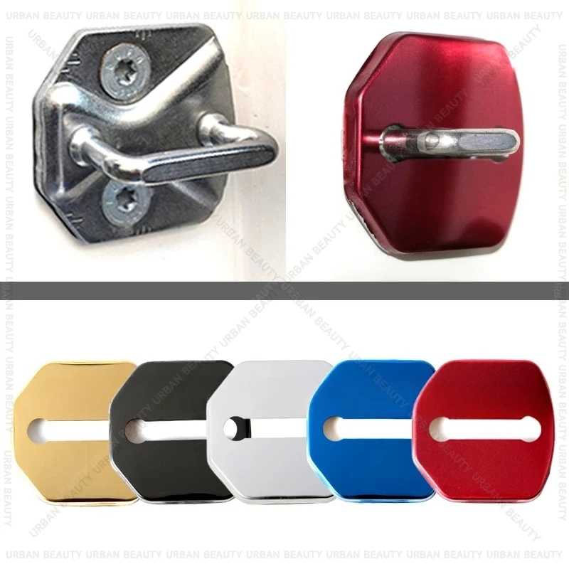 Car-Styling 4pcs car door lock cover Auto Emblems Case For Ford Fiesta mk5 mk6 mk7 Accessories