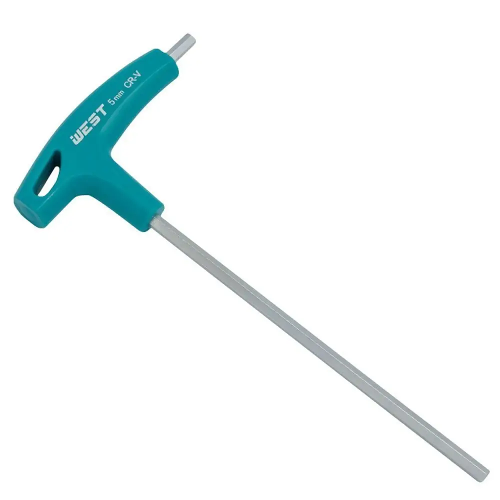 Durable T-shaped Internal Hexagonal Wrench Steel Green Flat Headed Hexagonal 2mm Extended Rubber Handle Renovation