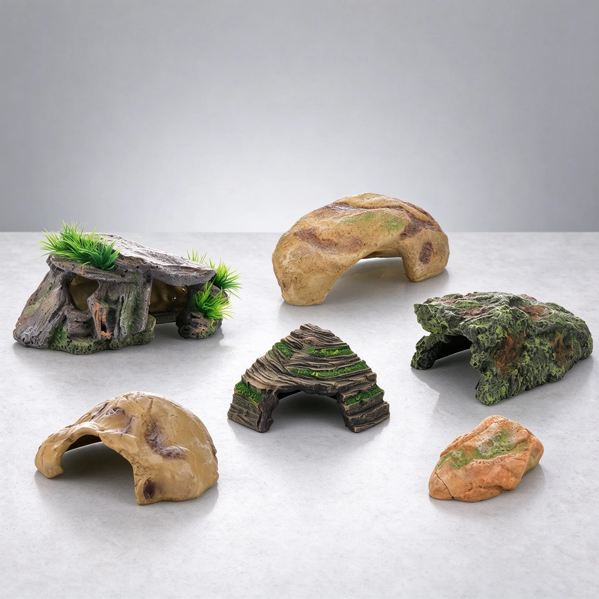 Aquarium Decoration Reptile Hide Cave Climbing Platform Basking Turtle Resin Ornament Fish Tank Ornament Hideout Rockery