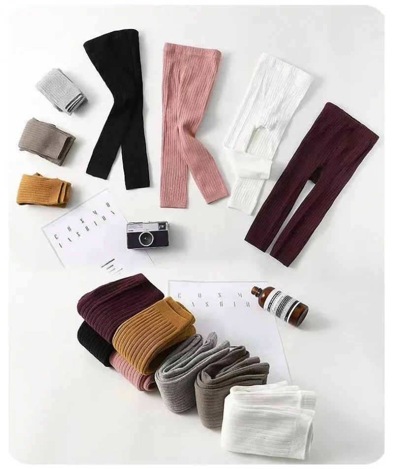 Herbst Frühling Baby Mädchen Gerippte Baumwolle Elastizität Stretch Enge Leggings Kinder Hosen für Kinder Mädchen 0-6 Jahre Weihnachten geschenk