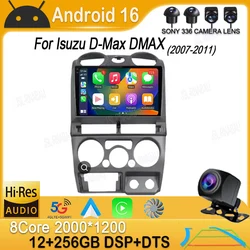 Android 16 Carplay Auto Car Radio For Isuzu D-Max DMAX 2007 2008 2009 2010 2011 GPS Navigation Multimedia Player 2Din DVD Stereo