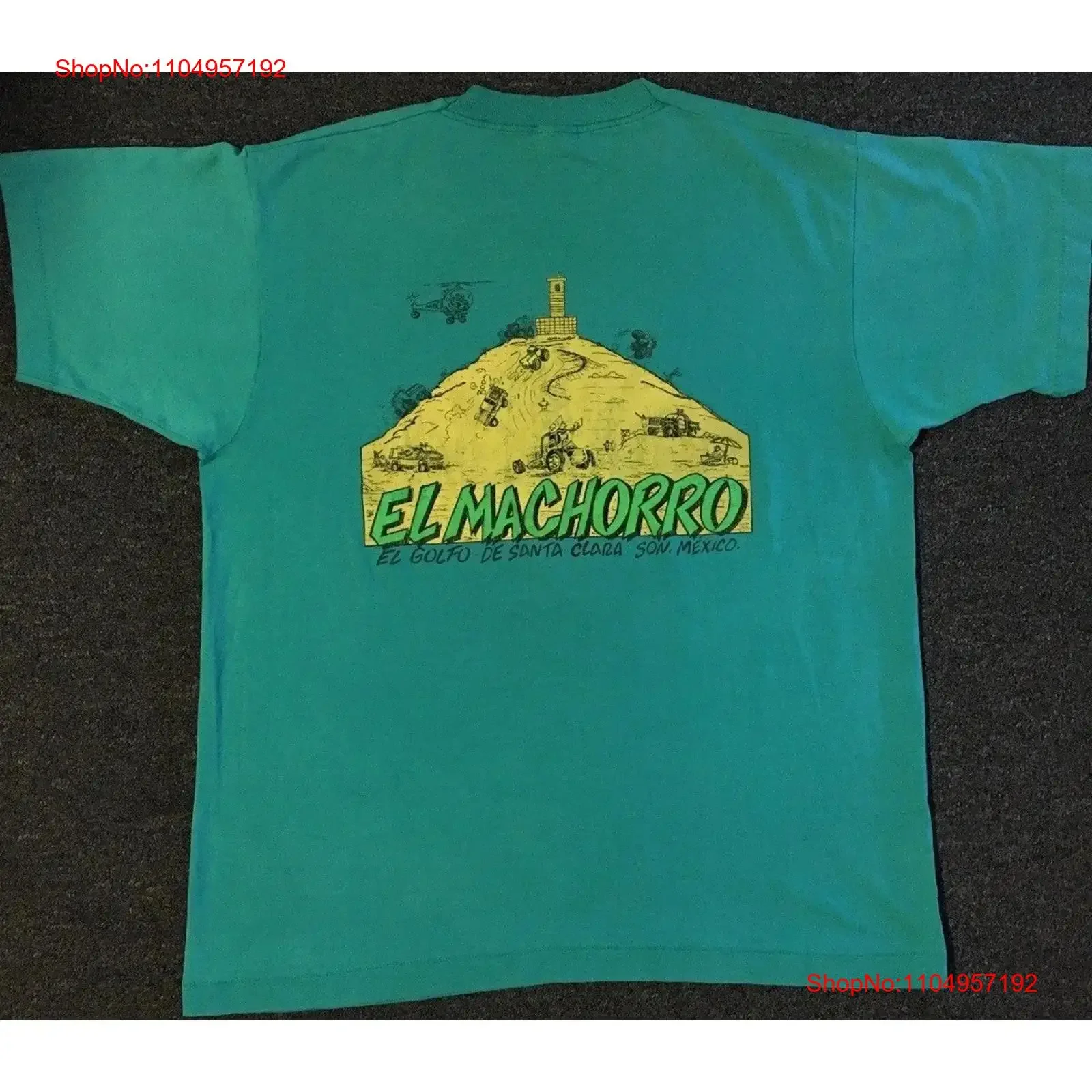 Vtg 80s Cerro El Machorro descolorido desgastado México camiseta M playa Surf Biker Grunge vintage lavado transpirable Unisex gráfico