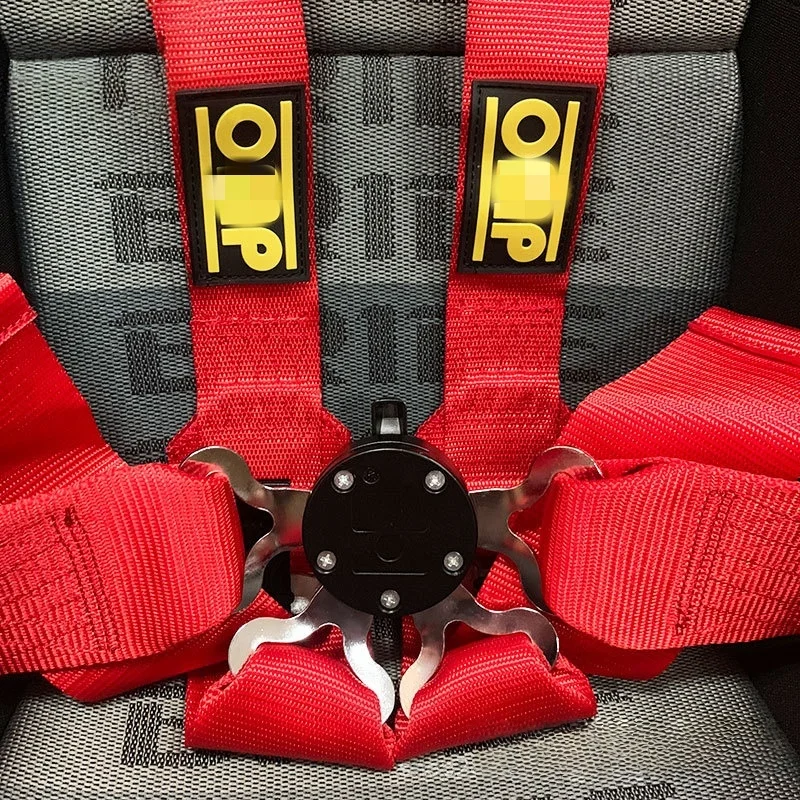 Popular Sales Universal 3 Inch 4 Point Polyester Racing Car Seat Belt Metal Quick Release Car Harness Belt Modified Sport Style