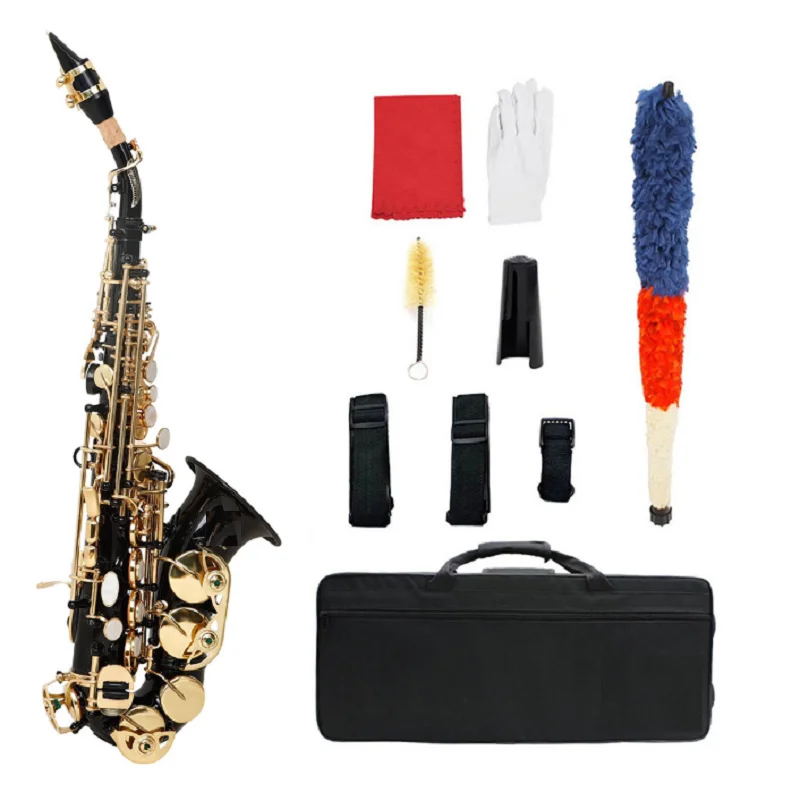 

B flat soprano saxophone, small bend, Beginners playing saxophone, wind pipe