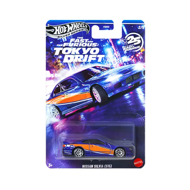 عجلات ساخنة جديدة 2026 سلسلة فضية سريعة وغاضبة طوكيو الانجراف Hotwheels 2026 1/64 نموذج سيارة نيسان تحصيل الصبي الاطفال اللعب هدية #3