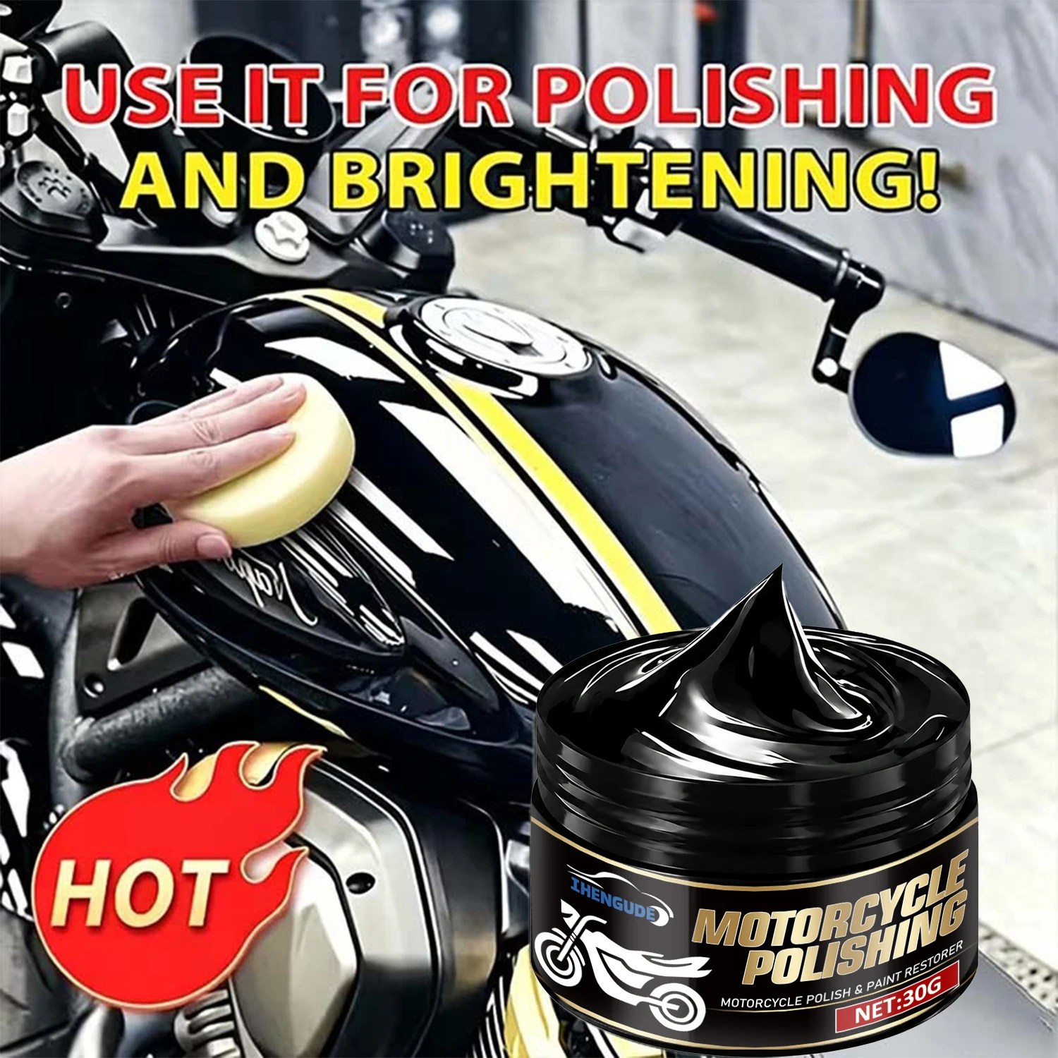 Long-Lasting Motorcycle Gloss Protection Wax, Durable Black Gloss Coating, Plastic Parts Restoration, Tire Protectant - Universal Type, Suitable for Motorcycles, Cars, Bicycles, and Other Accessories, Essential for Maintenance