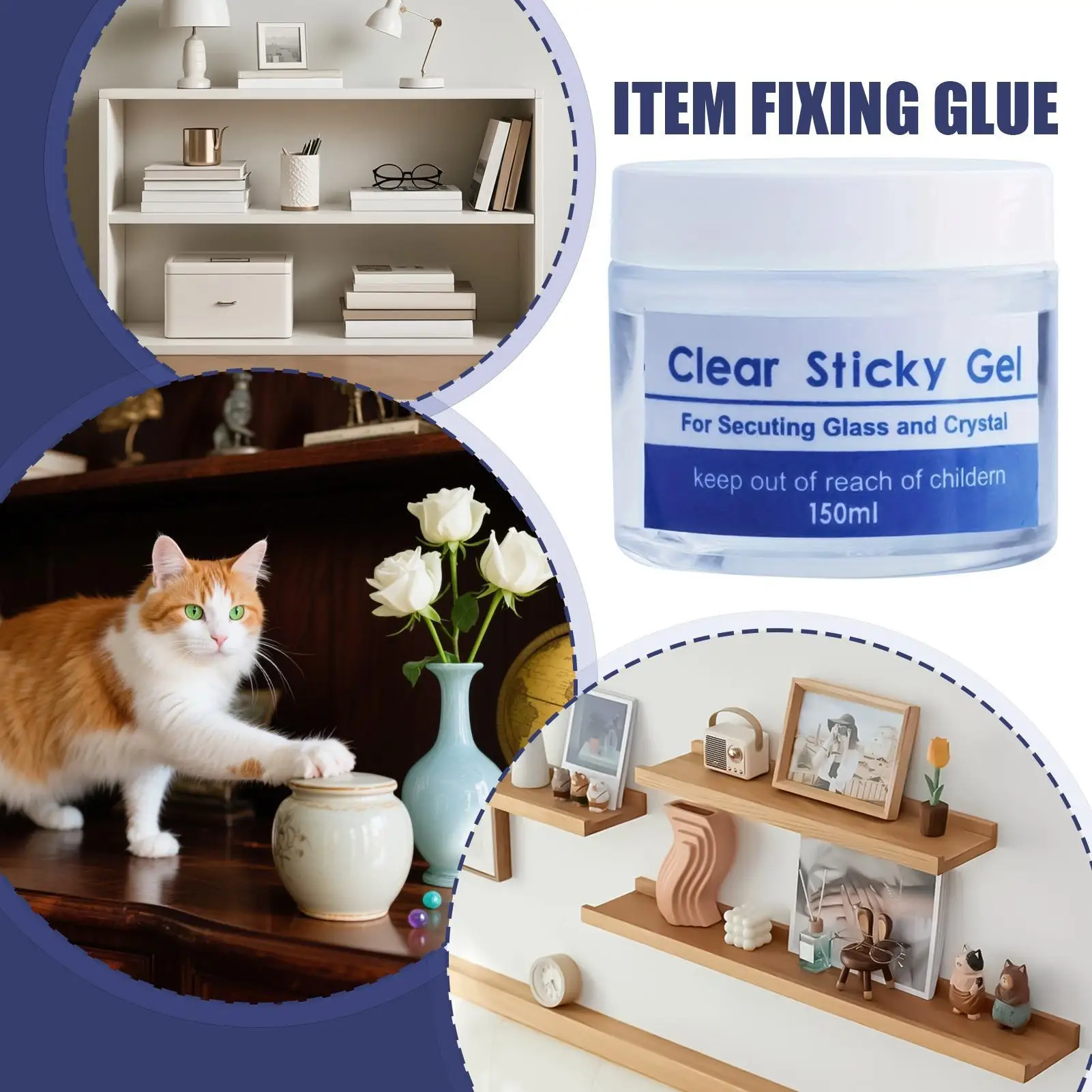 30/150 مللي متحف التحف يعرض جل واضح متحف جل قابل لإعادة الاستخدام واضح لا بقايا يعرض المعجون منع السقوط للسيراميك #6