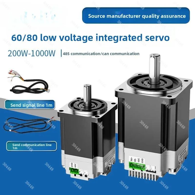 Integrated DC Servo Motor Driver Kit 60mm 80mm Flange 200W 400W 750W 24V 48V RS485 Modbus CANopen Pulse Control For AGV Robot