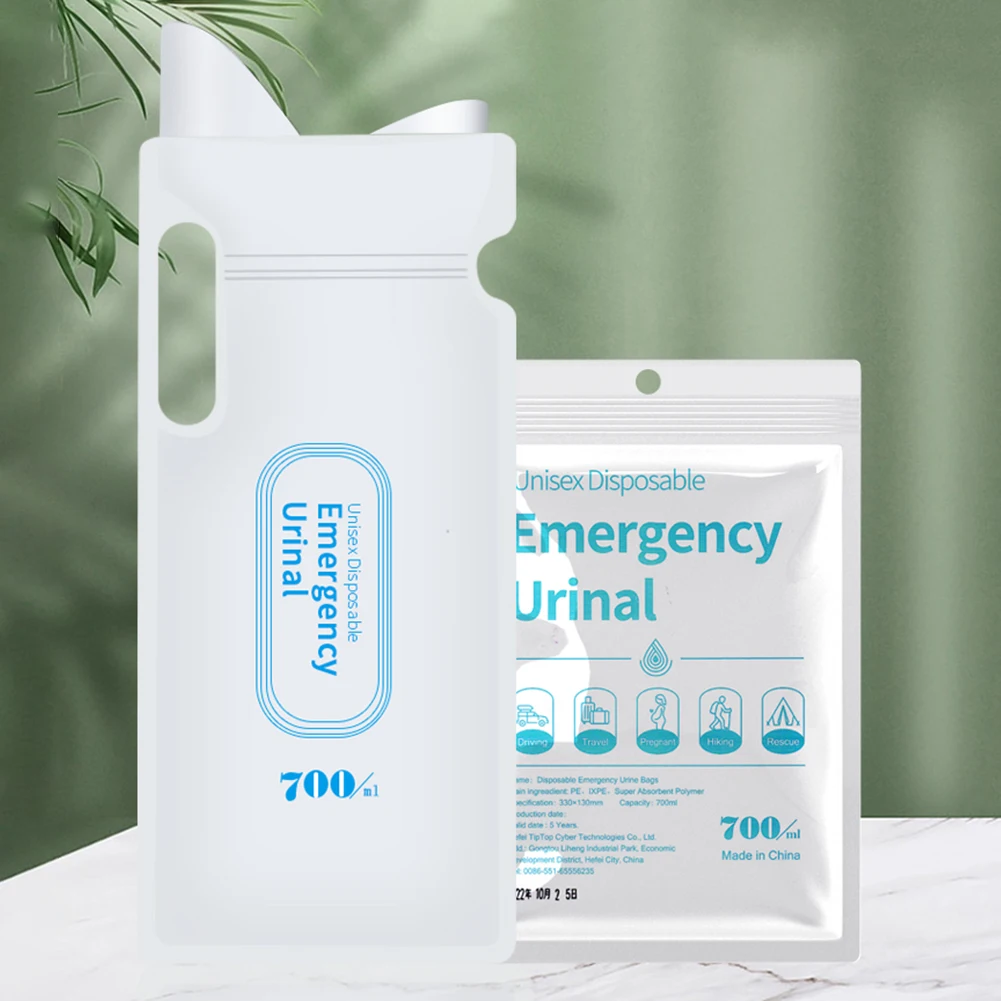 4pcs Emergency Car Urine Bag 700ml Disposable Travel Pee Bags Portable Unisex for Men Women Kids for Travel Traffic Jam Camping