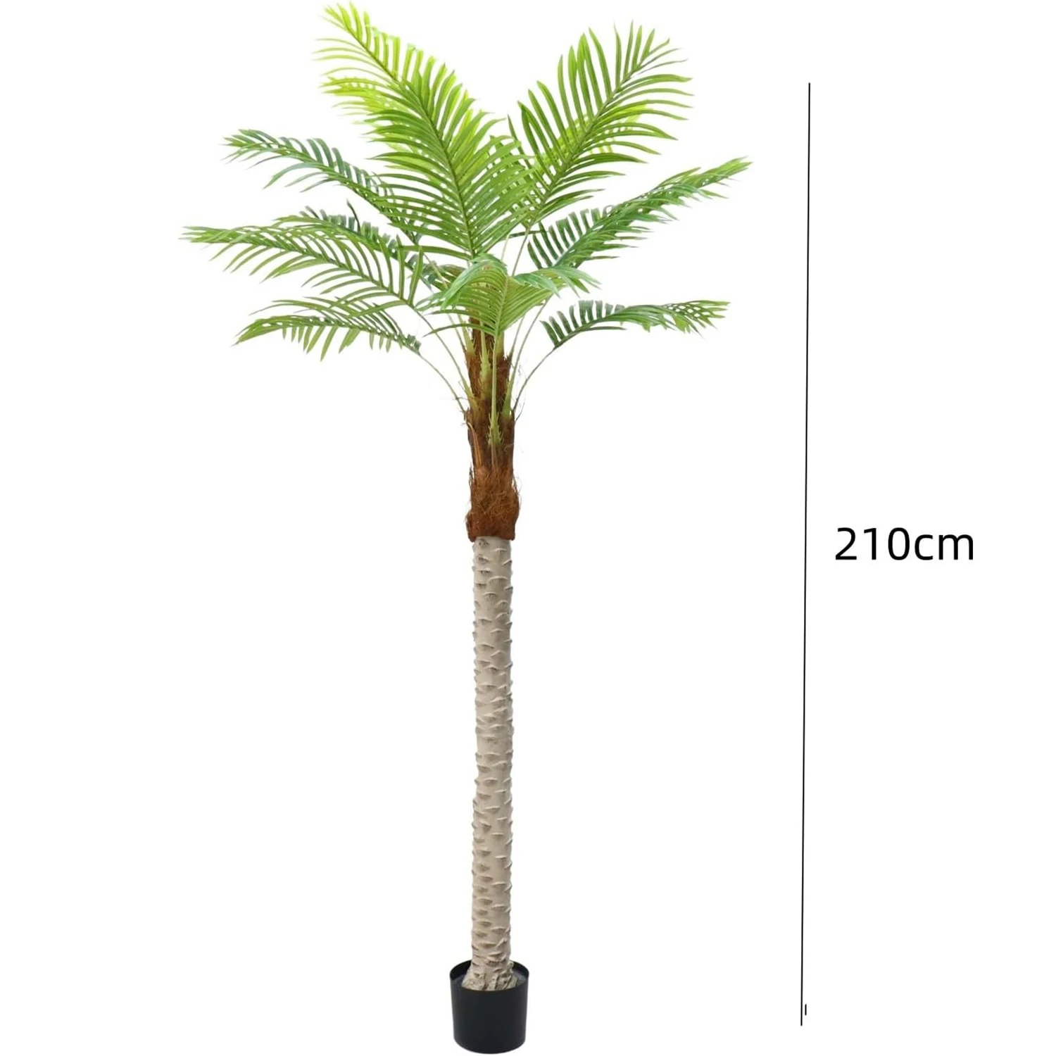 2 قطعة شجرة النخيل الاصطناعية مع 15 قطعة أوراق 210 سنتيمتر طويل القامة نباتات اصطناعية كبيرة لغرفة المعيشة شرفة ديكور المنزل حفل زفاف
