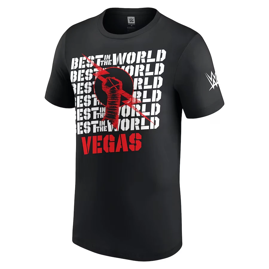 

Men's Black Cm Punk Best In The World Vegas T-Shirt Simple Fashion Hip Hop Loose Comfortable Suitable For Outdoor Activities