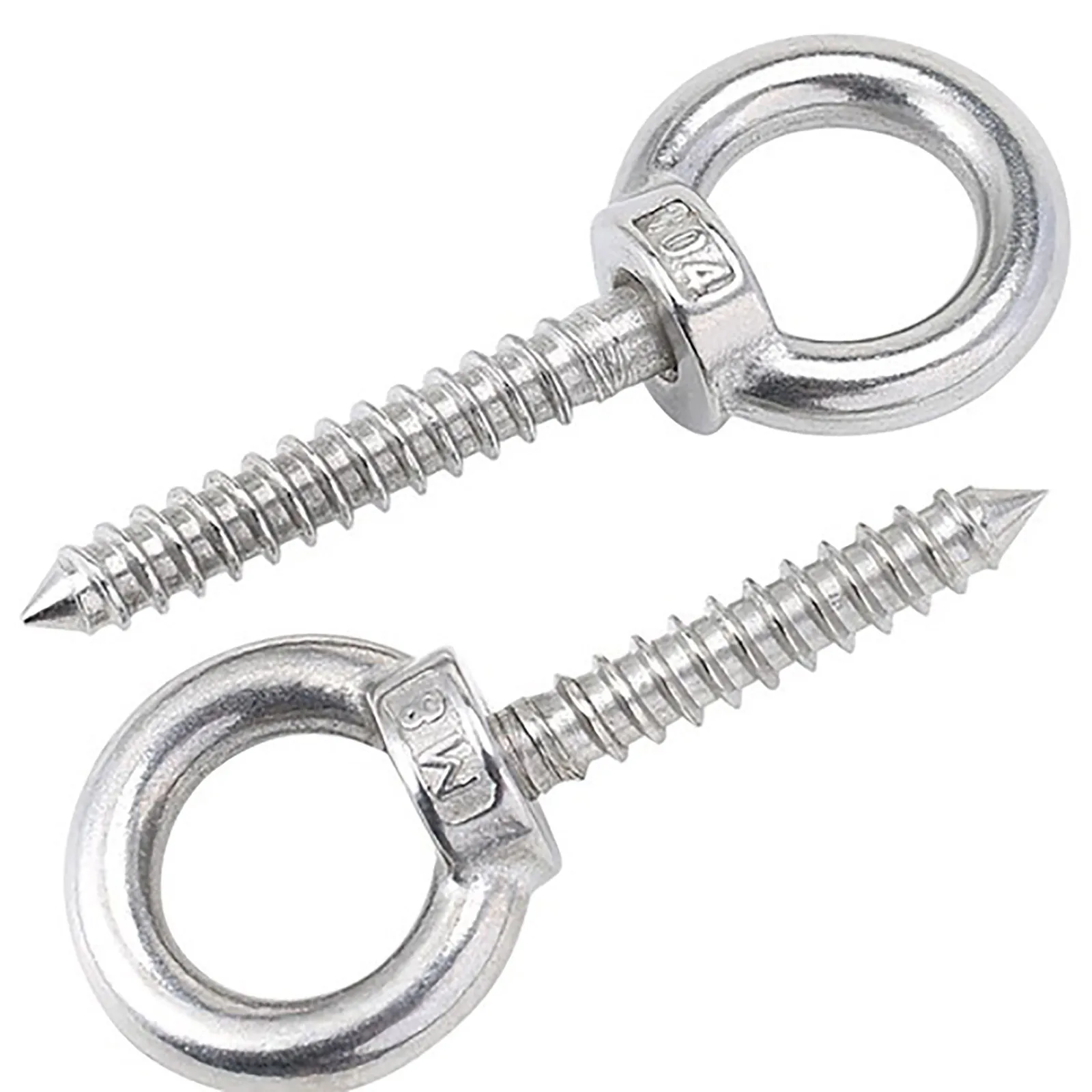 M4-M16 16-200mm Large Stainless Steel Eye Screws Heavy Duty Screw in Hook Heavy Duty Eye Bolt Self Tapping Eyelet Strong Hanging