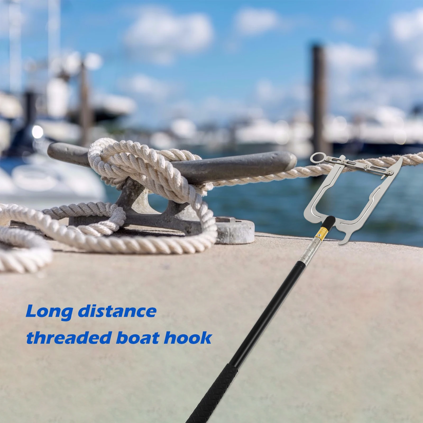 

Telescopic Boat 40cm-1.4m Stainless Steel Boat Hook Marine Pole Tie Rope Anchor Puller Fishing Accessories