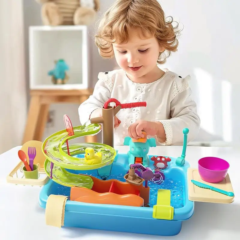 Kitchen Sink Toys 4-in-1 Dishwasher & Pool Floating & Fishing Toys Pool Floating & Fishing Toys Dishwasher Playing Toy With