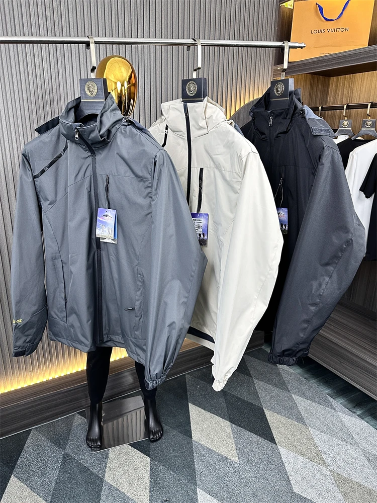 

Мужская куртка для скалолазания на открытом воздухе, водонепроницаемая, ветрозащитная, N, уличная, высококачественная, осенняя серия, длинный свек, свободная посадка, повседневная одежда