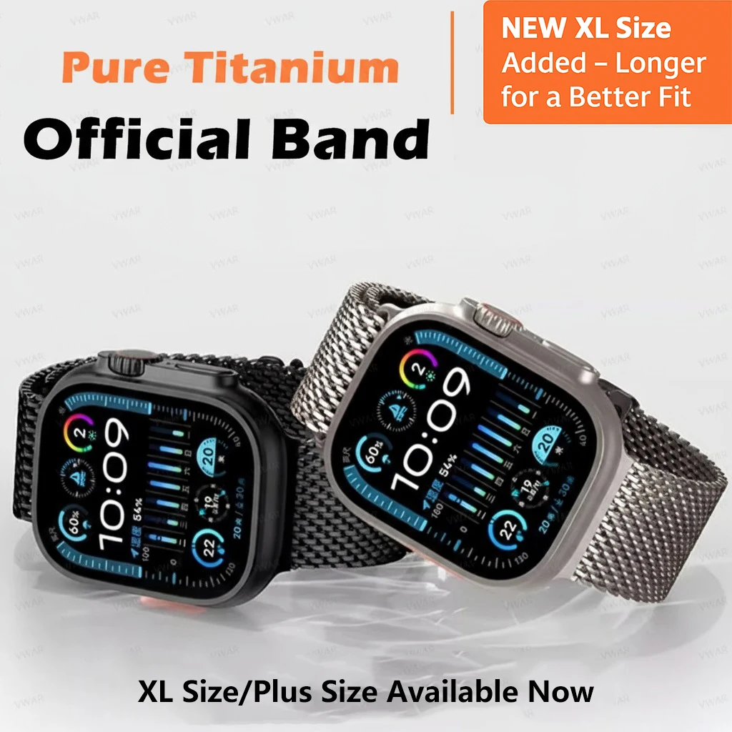 

[Большой размер] Миланский ремешок из чистого титана для Apple Watch Ultra 3 2 Band 49 мм 45 мм 46 мм 44 мм Браслет IWatch Series 11 10 9 8 7