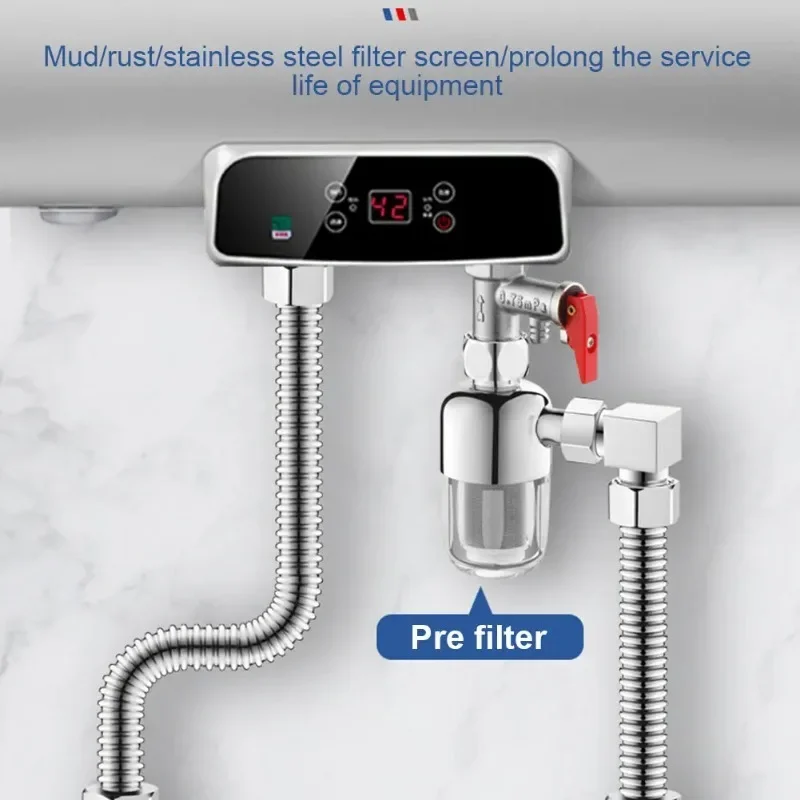 Stainless Steel Pre Water Purification Anti-scaling Universal Kitchen Tap Filter Healthy Water Clean Bathroom Shower Accessories