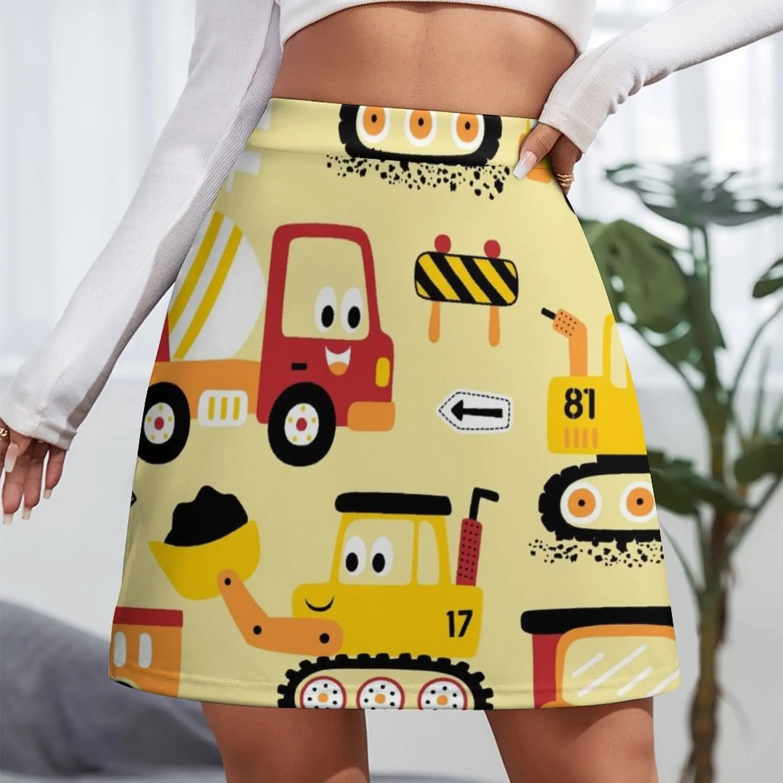 Happy Construction Equipment Mini Skirt night club outfit korean style Mini Skirt