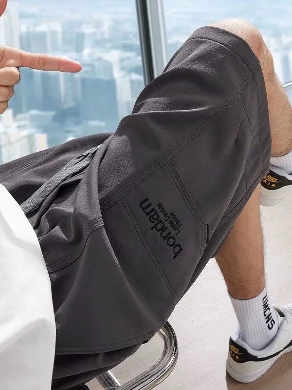 

American Sle Five-Quarter Casual Loose Sports orts for Boys Teenage Trendy Brand Straight Leg Summer Breathable Lightweig...