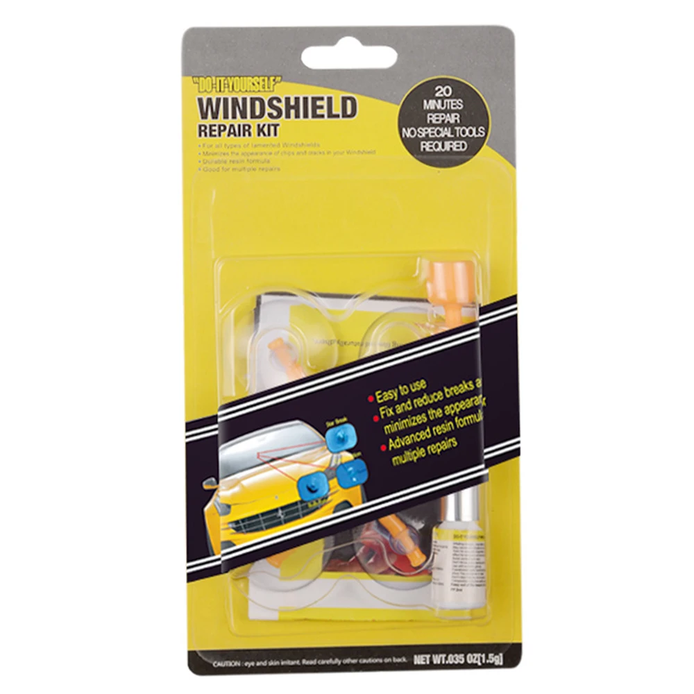 Car Windshield Repair Kit Quick Fix Car Cracked Glass Windscreen Repair Tool Resin Sealer DIY Auto Window Screen Polishing