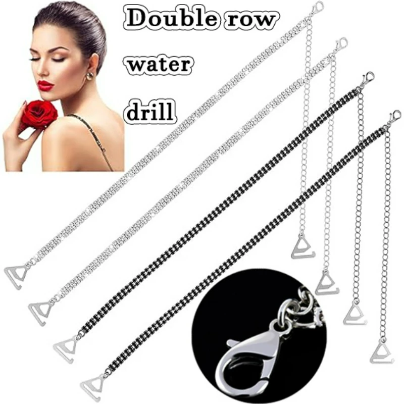 

Adjustable Chain Shoulder Straps Crystal Underwear Lingerie Extend Holder Invisible Rhinestone Bra Belt Women Intimate Accessory