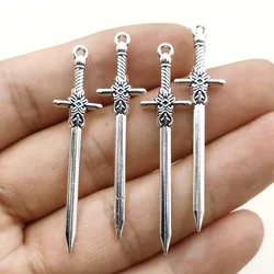 10pcs/lot Long Sword Charms Rose Cross Pendant DIY for Necklace Earrings Charm Jewelry Making DIY Jewelry Craft Findings