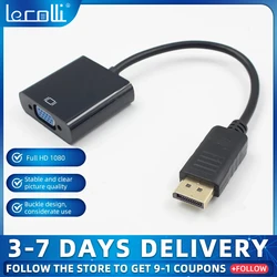 Adapter Displayport To Vga Adapter Length 0.15 Meter Line Large Dp To Vga Cable Full Hd 1080 High Speed Dlle Dp Cable