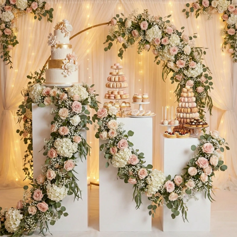 5pcs Iron Square Dessert Table Cake Stand Wedding Birthday Party Decoration Props Welcome Area Showcase Display