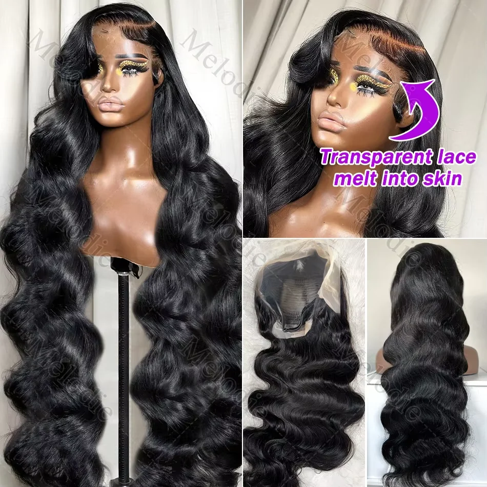 13x6 HD Lace Front Human Hair Wigs For Women 250 Density 30 40 Inch Body Wave 13x4  5x5 Lace Frontal Pre Plucked Human Hair