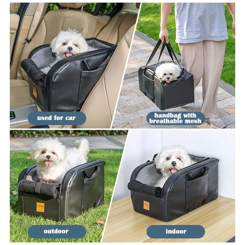 Dog Car for SEAT Puppy Booster for SEAT Fits Small Dogs Removable Cushion Safety Hook Installs on Armrest Console Drop Shipping