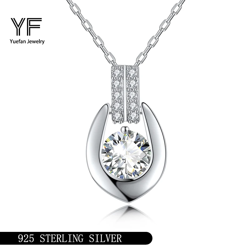 

S925 Серебряный Муассанит Стильные Простые Подвески Сертифицированные 1CT Ювелирные Изделия в Стиле Хип-Хоп Персонализированные Кольца Подарок На День Святого Валентина