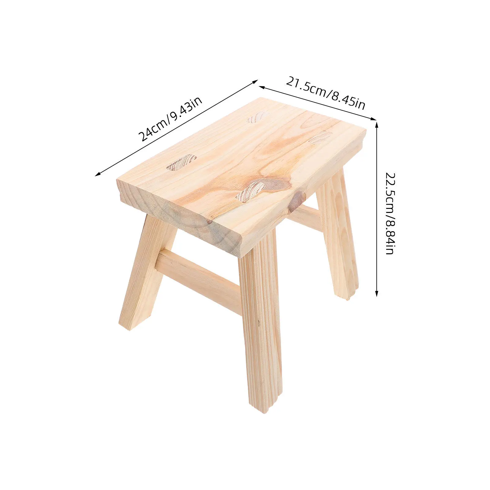 Solid Wood Kids Stool Natural Rounded Edge Toddler Step Stool for Kitchen Bathroom Bedroom Potty Training Toilet Squat Small