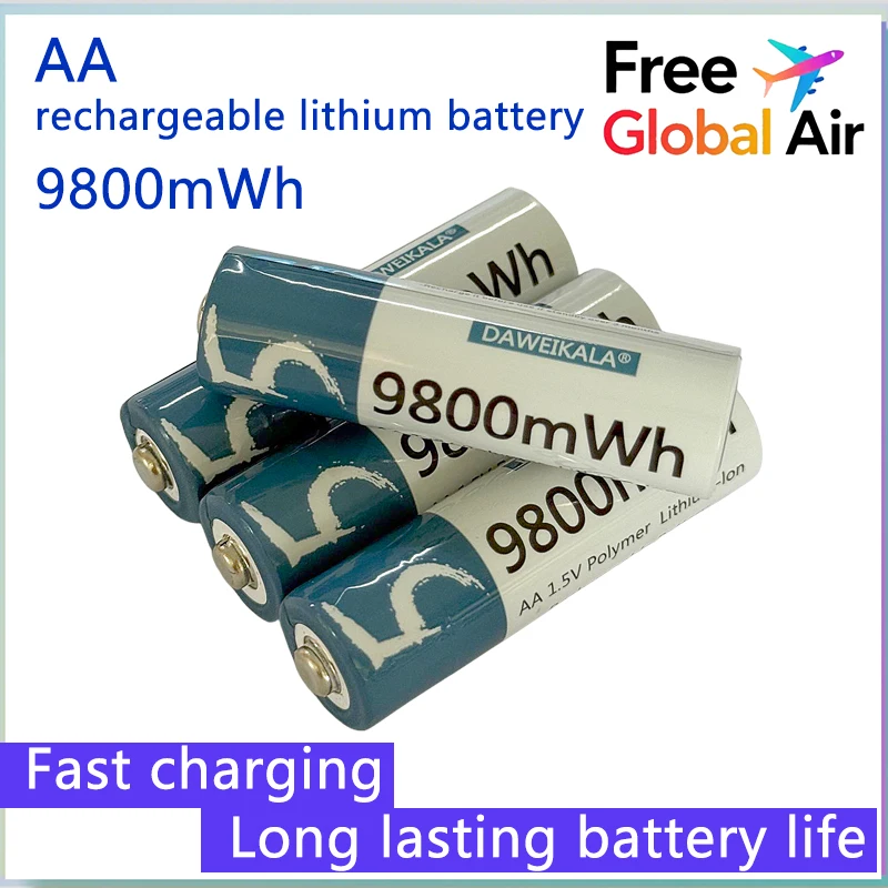 

Battery AA 1.5V Li-ion AA Rechargeable Battery 9800mWh AA Lithium-ion Battery for remote control mouse small fan Electric toy