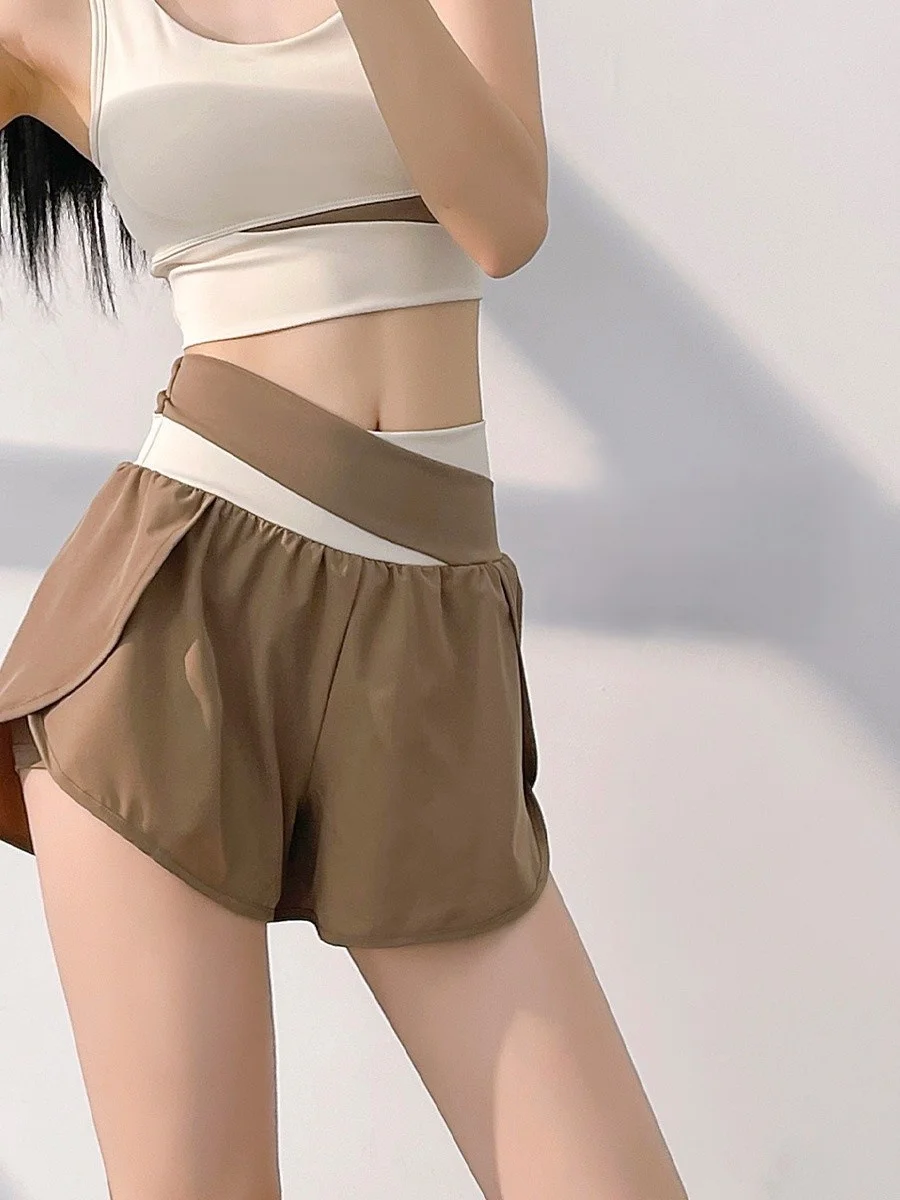 Calções de yoga bonito feminino elástico treinamento atlético fitness emagrecimento branco impressão modal correndo base de secagem rápida básico apertado-ajuste vibe