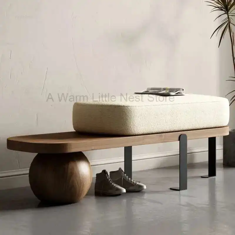 

Creative Ottomans Solid Wood Bench Living Room Furniture Home Door Shoe Change Stool Entrance Bedroom Bedside Stools U