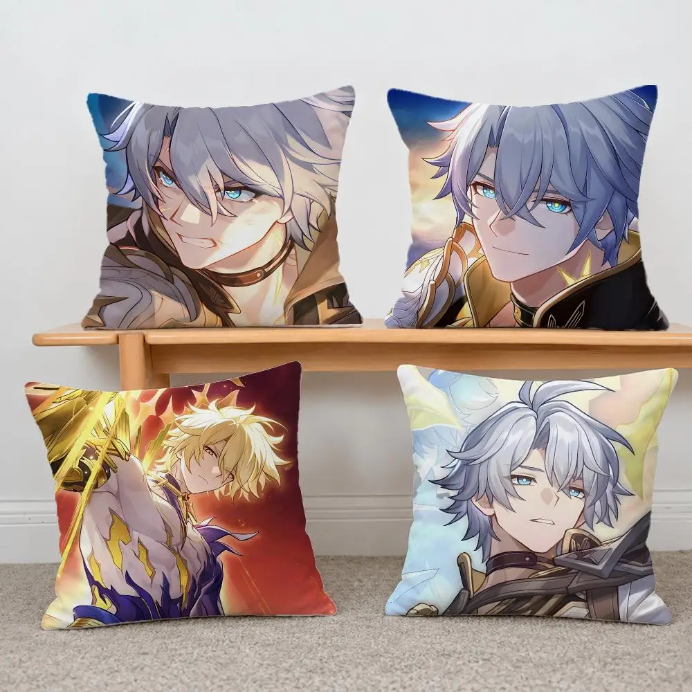 Game Phainon Honkai Star Rail Cushion Cover Short Plush Pillowcase, Sofa Bedroom Home Decor & Holiday Gift